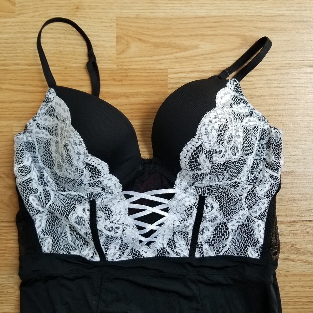 La Senza black lace french maid bodysuit lingerie - Picture 2 of 12